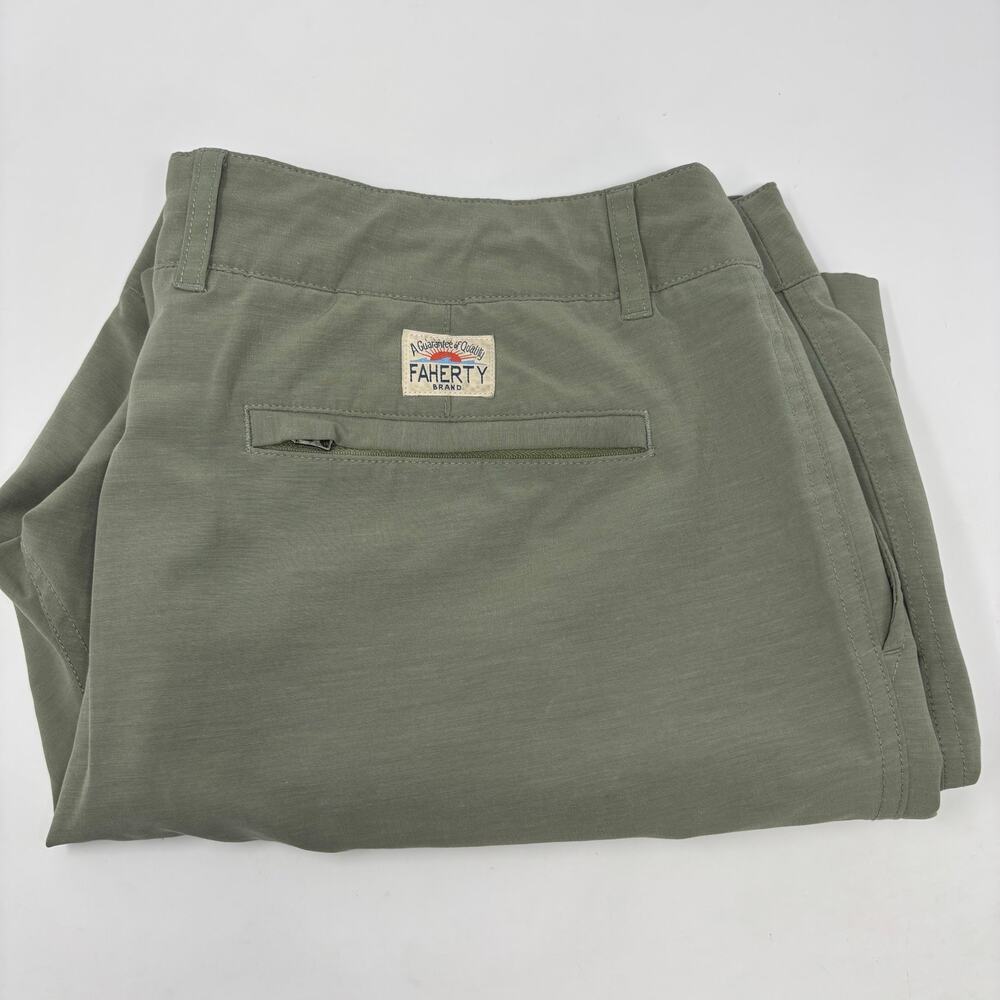 Faherty Mens Sz36x7 Green Drawstrings All Day Shorts